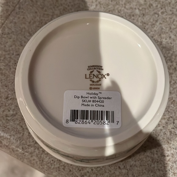 Lenox Holiday dip bowl with spreader New in box - Picture 4 of 6